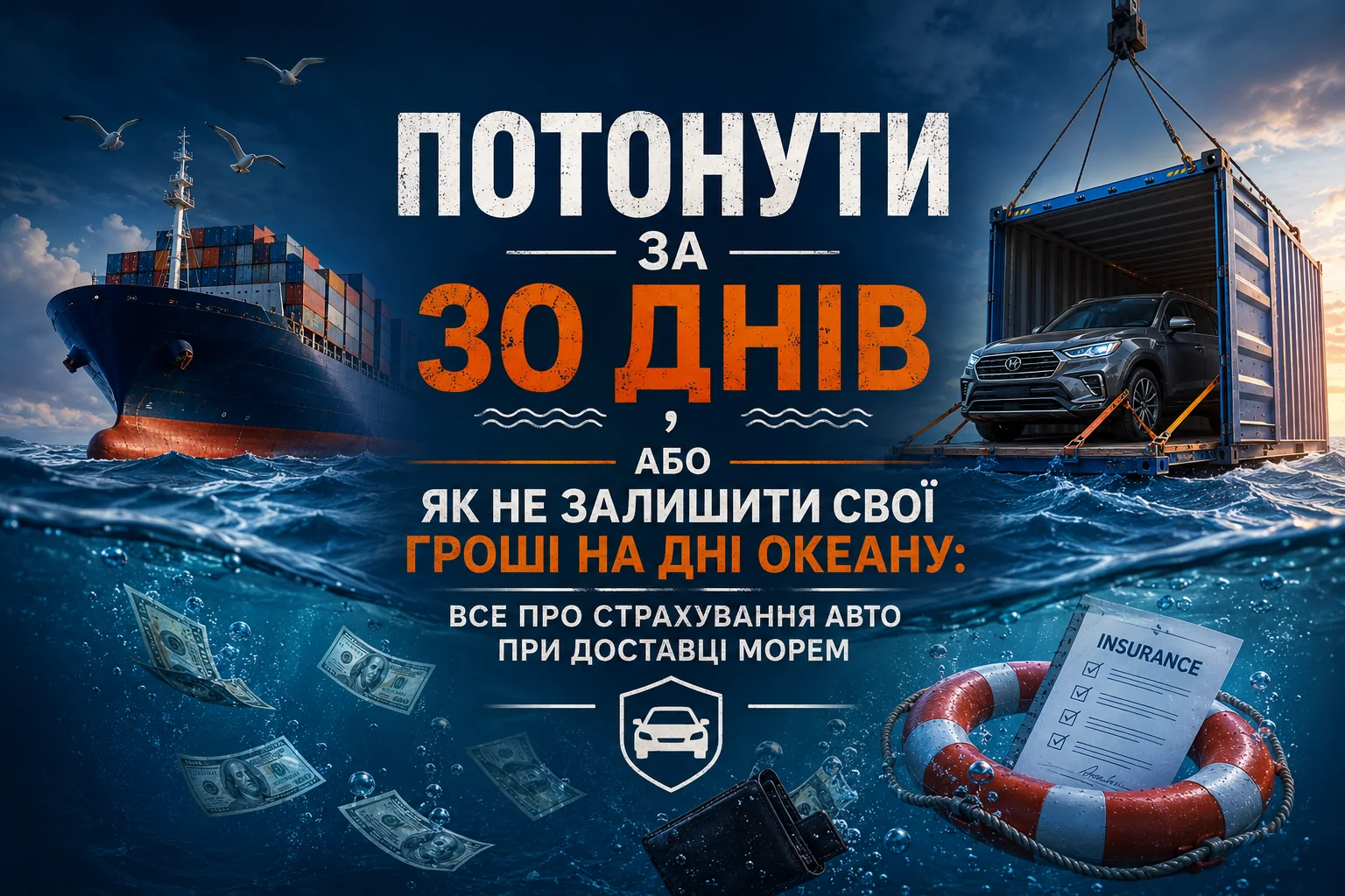 Автомобіль Потонути за 30 днів, або Як не залишити свої гроші на дні океану: все про страхування авто при доставці морем | GrandCar